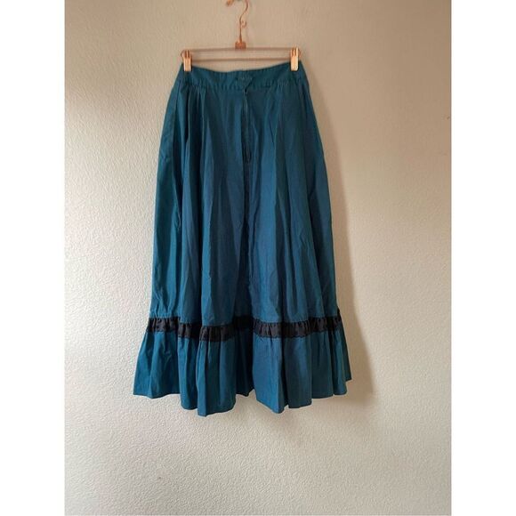 Vintage prairie style blouse and skirt set stripe with oversized collar size xs - Picture 10 of 11